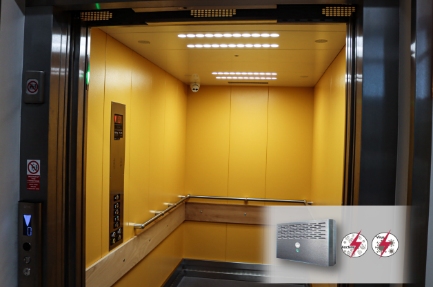 výťah, inštalovanie, germicídny žiarič, výťah s germicídnym žiaričom, up and down