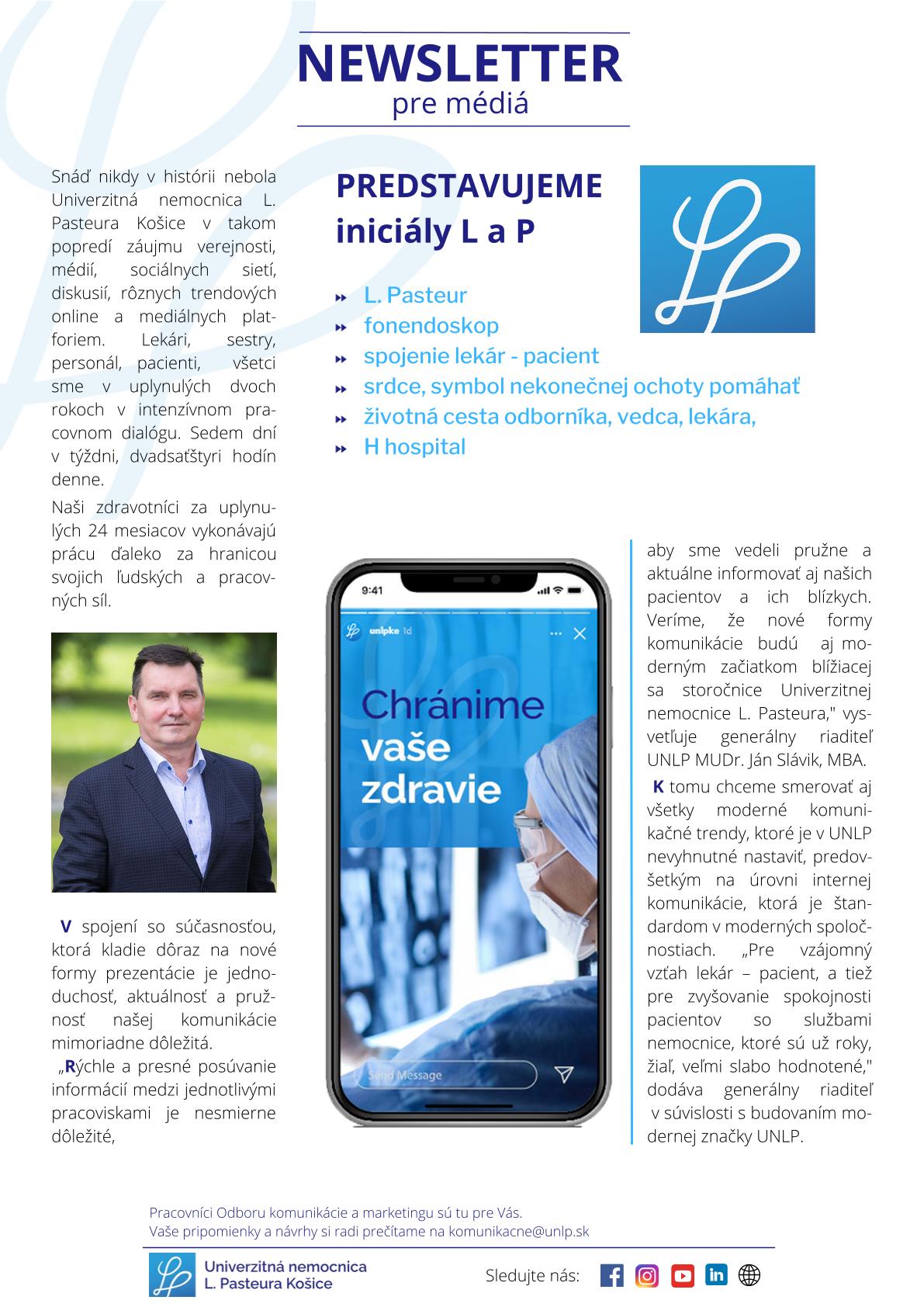 prvá strana newsletter NOVE LOGO UNLP